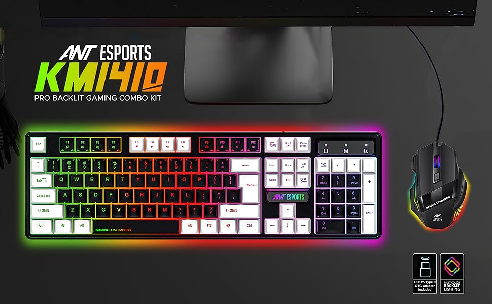 Ant Esports KM 1410 Wired Gaming Keyboard and Mouse Combo