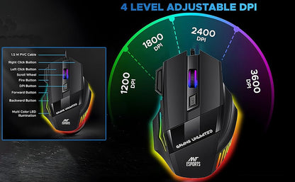 Ant Esports KM 1410 Wired Gaming Keyboard and Mouse Combo
